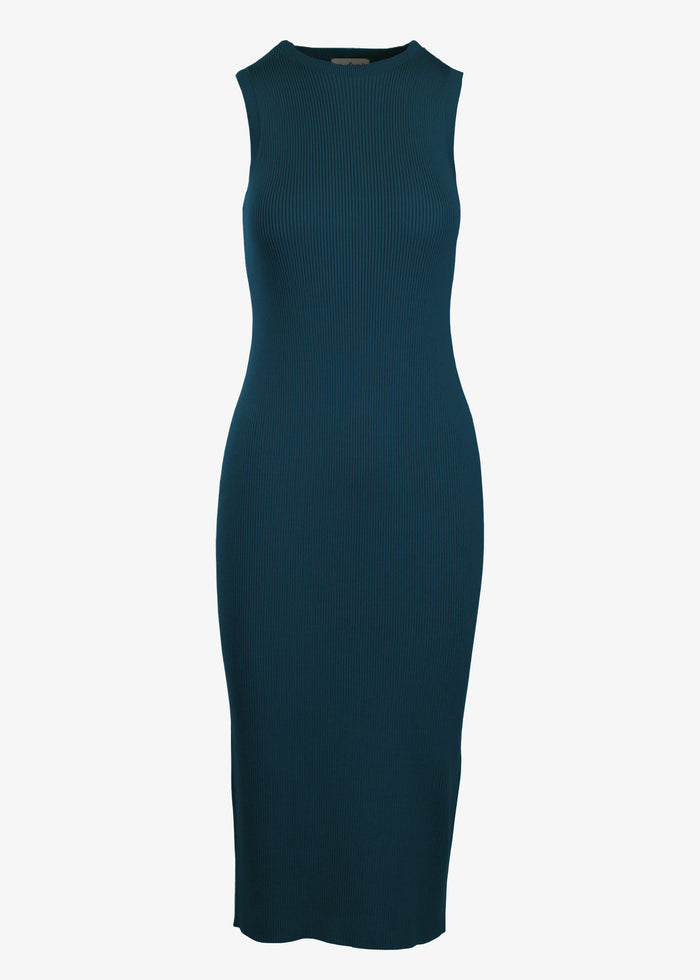 Layla Sleeveless Dress in peacock, front view