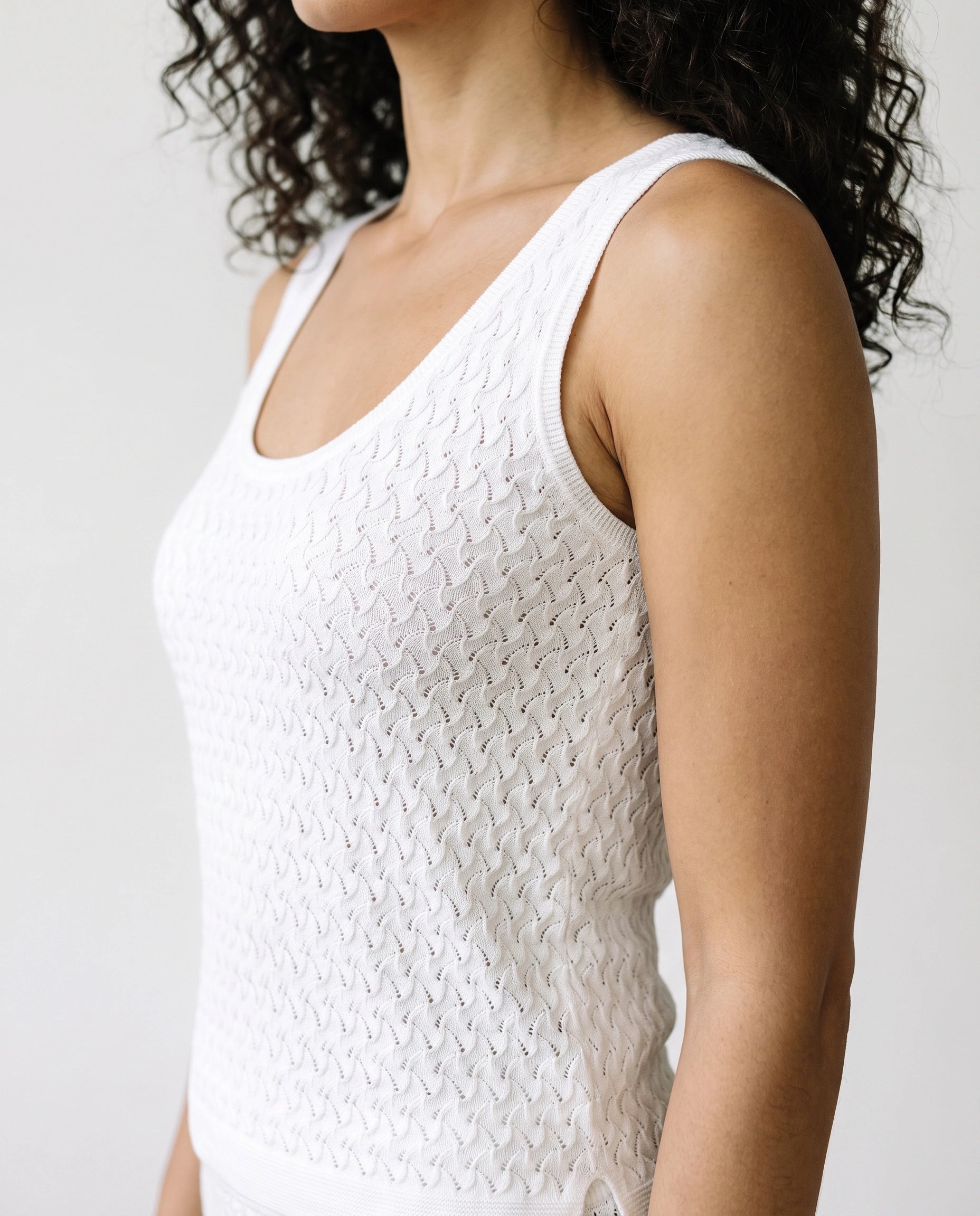 Soleia Pointelle Knit Tank
